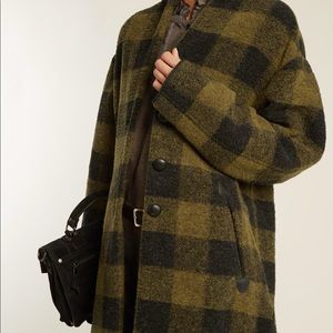 Étoile Isabel Marant Wool Gino Coat in khaki-green and black